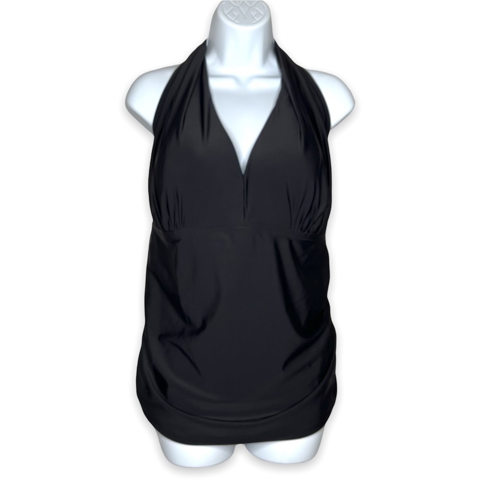 Collections by Catalina black halter tankini top size 3X 22W - 24W NWT